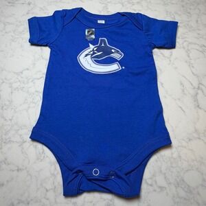 NHL Vancouver Canucks Infant Bodysuit Blue 3-6 Months Hockey Fan Gear Logo
